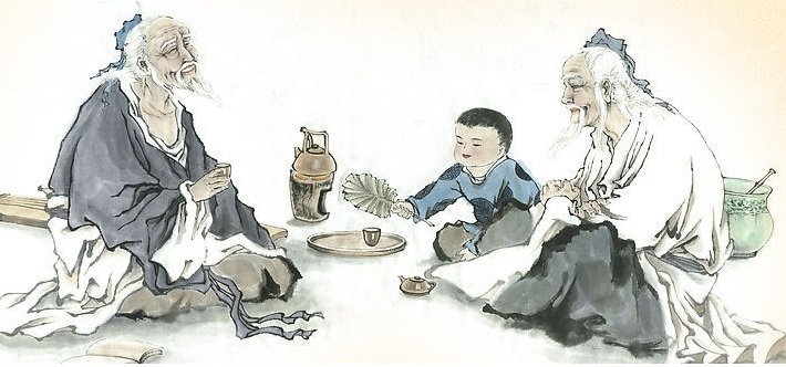 Khổng Tử và Lão Tử hội ngộ (Ảnh: Weibo)